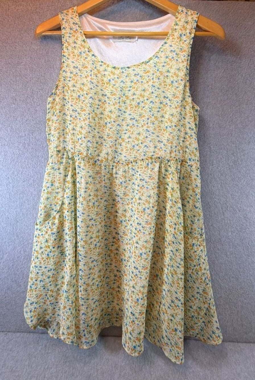 Lou Lou London Sleeveless Mini Dress Yellow Floral